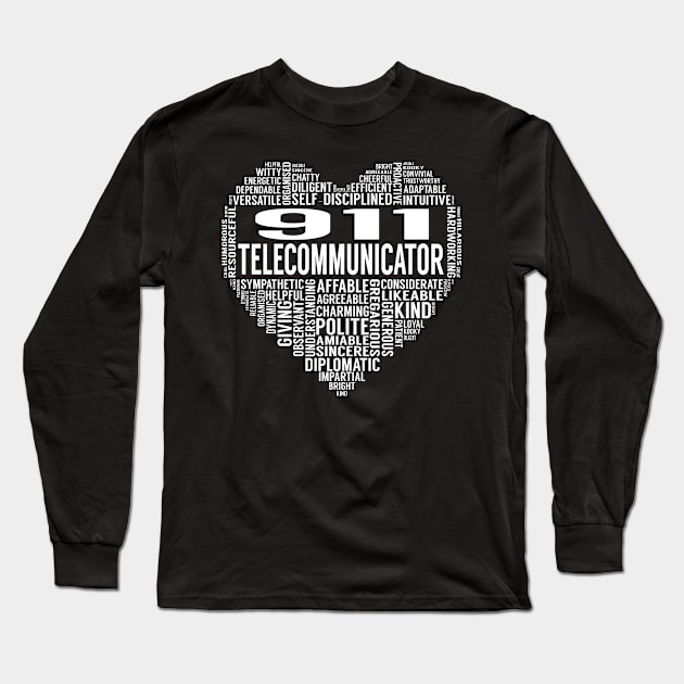 911 Telecommunicator Heart Long Sleeve T-Shirt by LotusTee